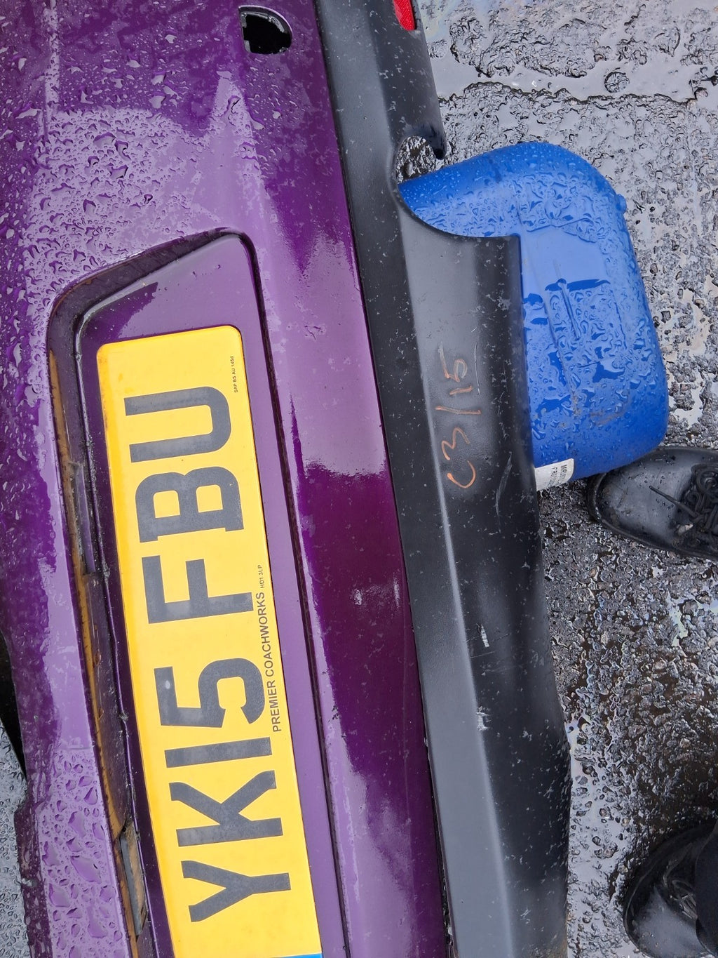 2015 CITROEN C3 FACELIFT COMPLETE REAR BUMPER PURPLE KDR