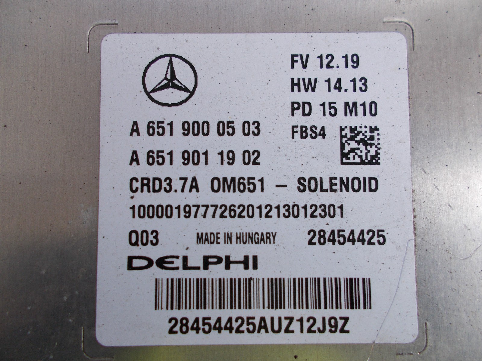 2017 MERCEDES E220 D SE 2.0 AUTO ENGINE ECU A6519000503  A6519011902