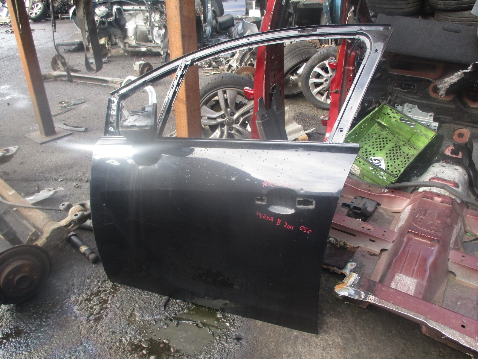 VAUXHALL MERIVA B 2010 NS PASSENGER SIDE FRONT DOOR SHELL BLACK
