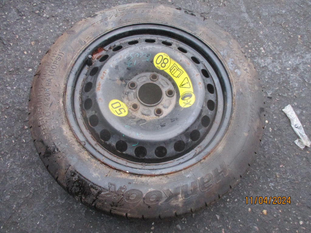 FORD FOCUS MK3 2017 16 INCH SPACESAVER WHEEL WITH TYRE T125/90R16