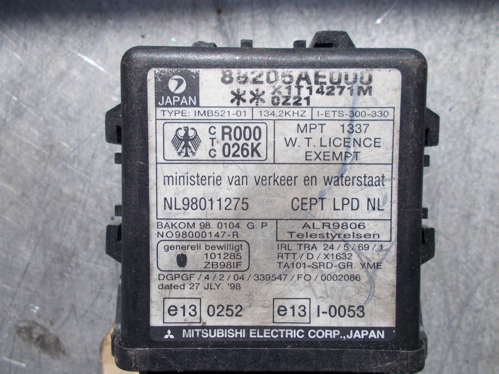 2002 SUBARU IMPREZZA 2.0T KEYLESS ENTRY MODULE 88205AE000