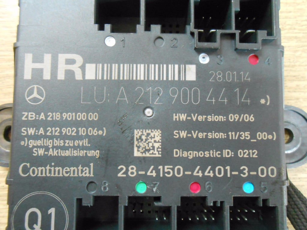 MERCEDES C CLASS S204 2013 NSR PASSENGER REAR DOOR MODULE ECU A2129004414 HR