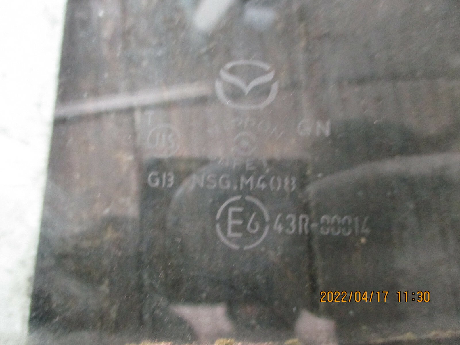 MAZDA 6 2011 MK2  NSF FRONT PASSENGER SIDE WINDOW GLASS