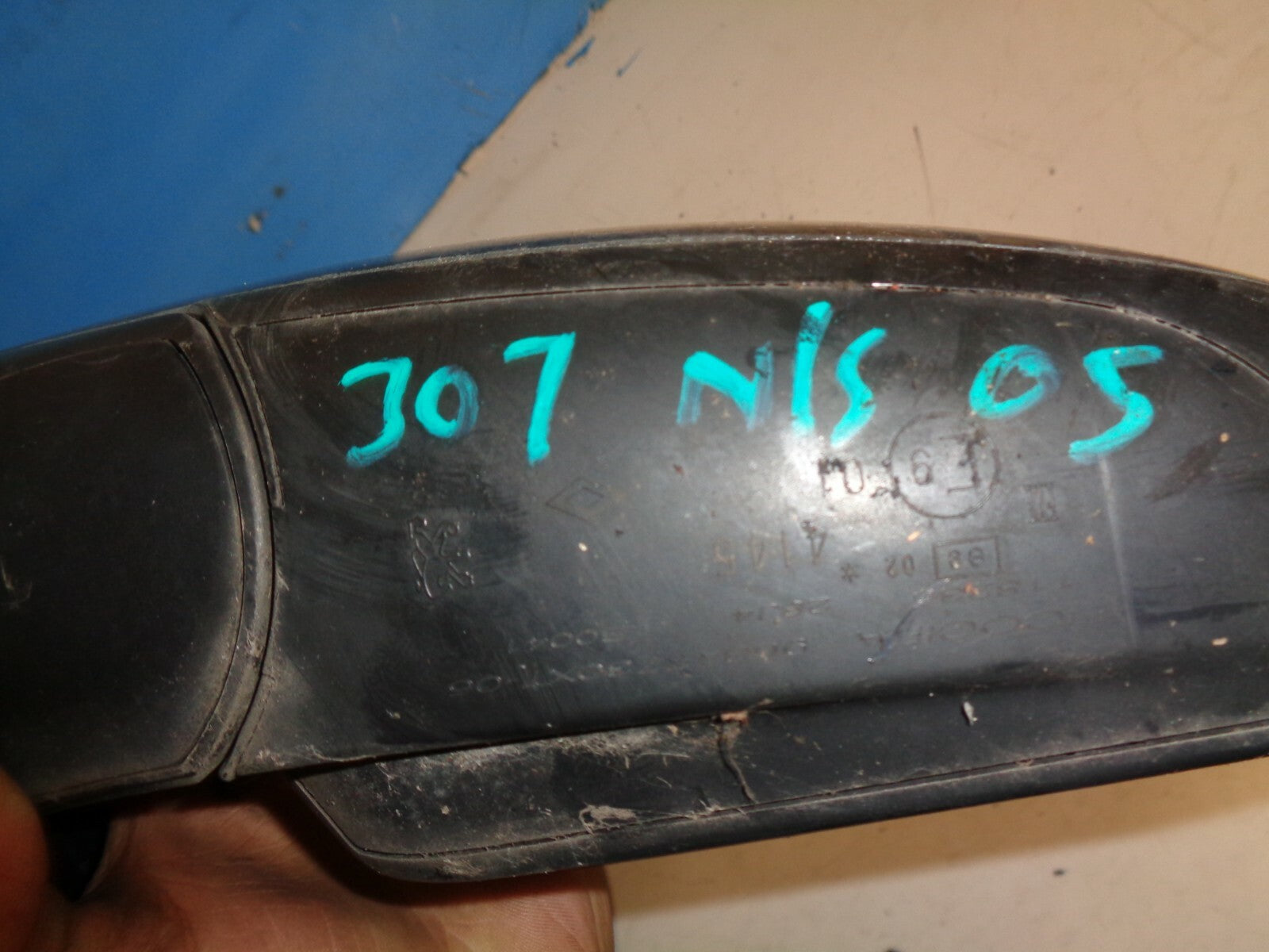 PEUGEOT 307 2005-2008 OS DRIVER SIDE ELECTRIC WING MIRROR BLACK