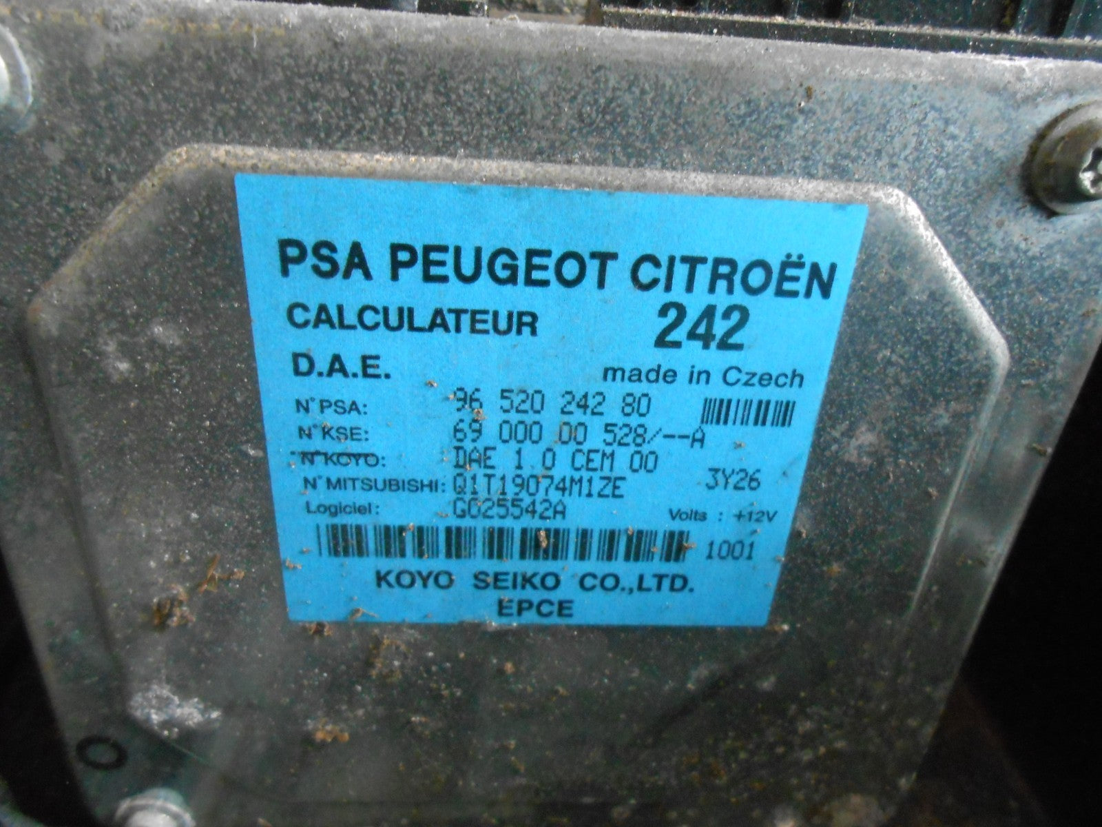 PSA PEUGEOT CITROEN POWER STEERING CONTROL ECU & BATTERY TRAY 9652024280