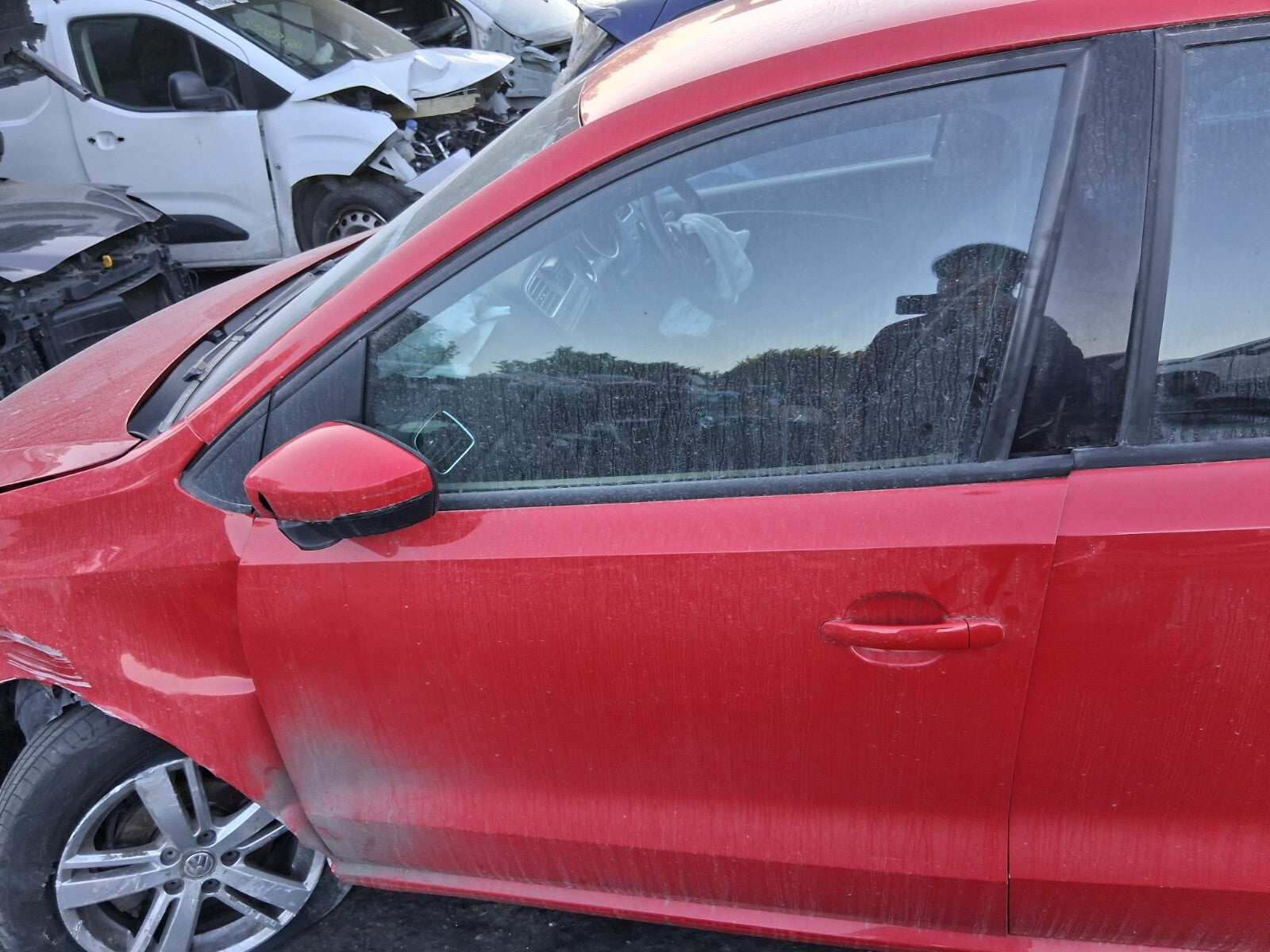 2017 VW VOLKSWAGEN POLO MK5 NSF PASSENGER SIDE FRONT BARE DOOR FLASH RED LP3G