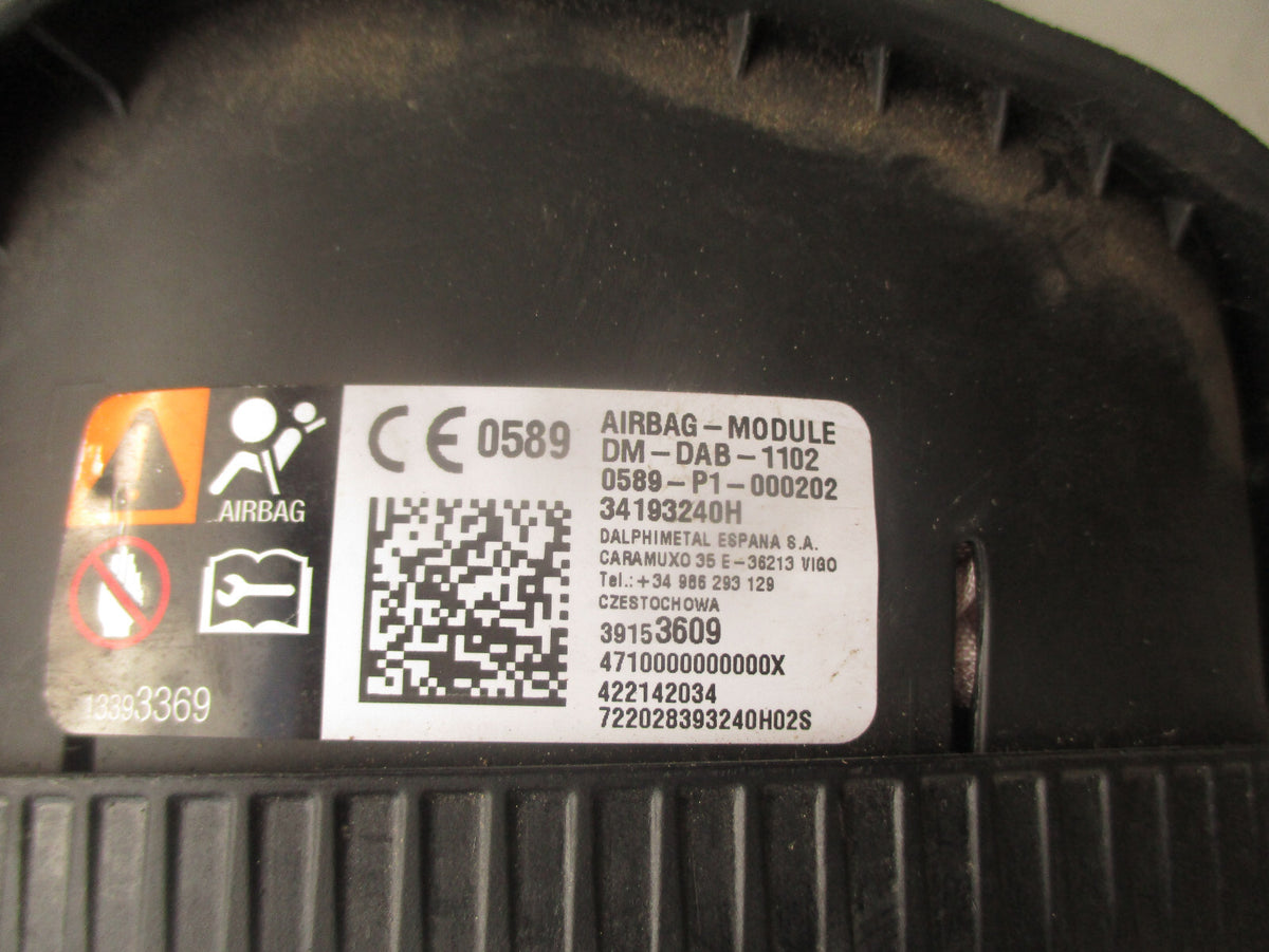 2020 VAUXHALL ASTRA K DRIVERS STEERING WHEEL AIRBAG 39153609