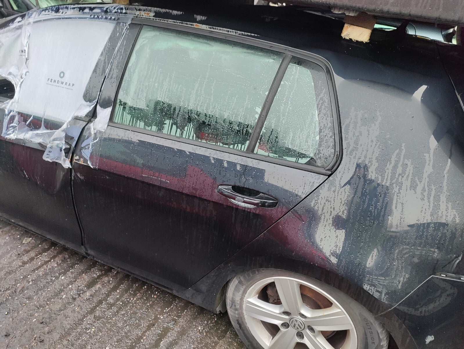 2017 VW VOLKSWAGEN GOLF MK7 NSR PASSENGER SIDE REAR BARE DOOR DEEP BLACK MET C9X