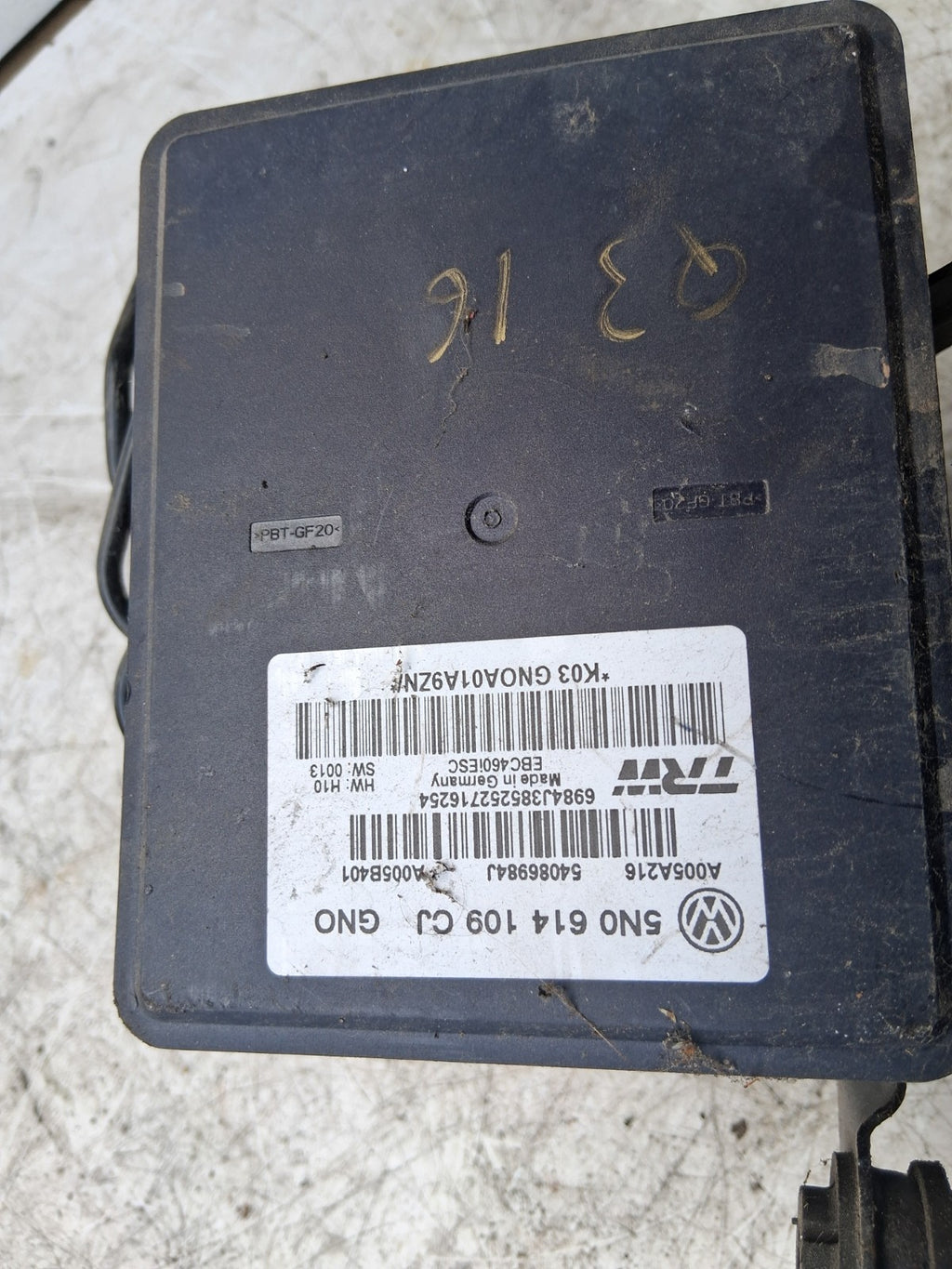 2016 AUDI Q3 ABS PUMP CONTROL MODULE 5N0614109CJ