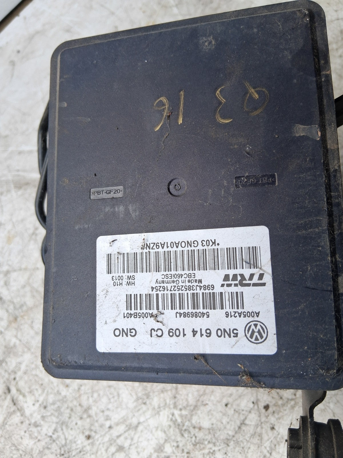 2016 AUDI Q3 ABS PUMP CONTROL MODULE 5N0614109CJ
