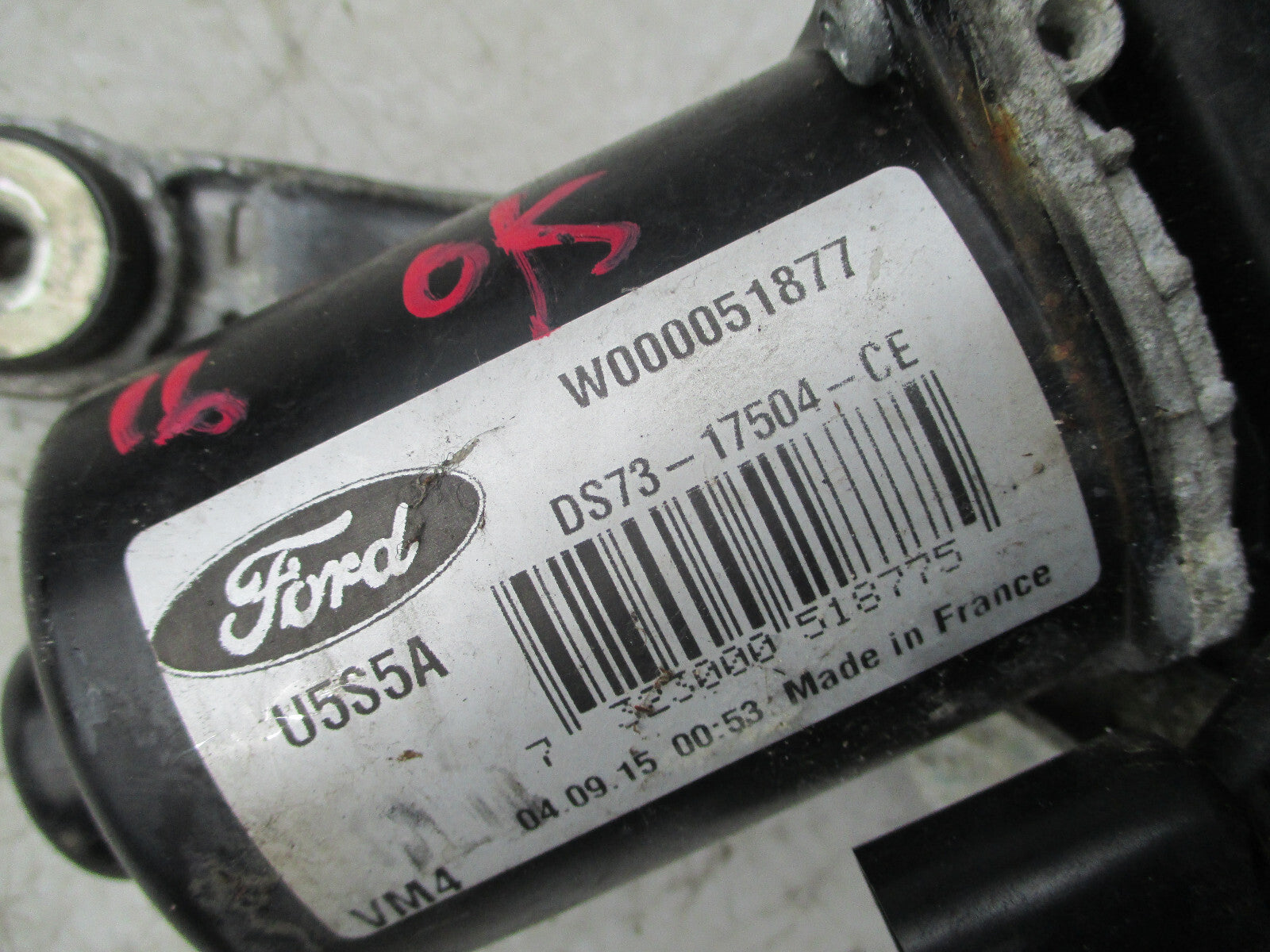 FORD MONDEO MK5 2016 OS DRIVER SIDE FRONT WIPER MOTOR DS7317504CE