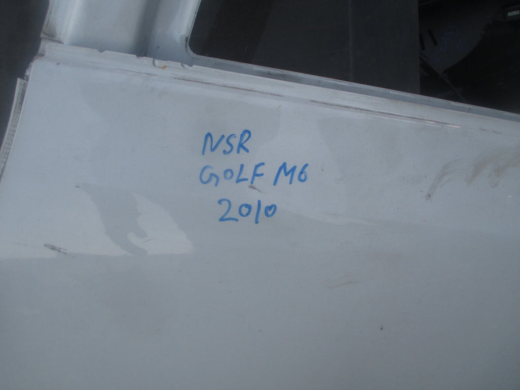 VW VOLKSWAGEN GOLF MK6 2010 HATCHBACK NSR PASSENGER SIDE REAR BARE DOOR WHITE