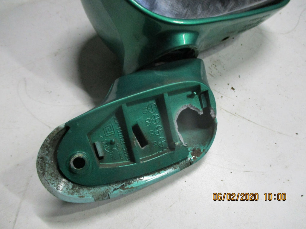 DAEWOO MATIZ 2004 OS DRIVER SIDE MANUAL DOOR WING MIRROR IN GREEN