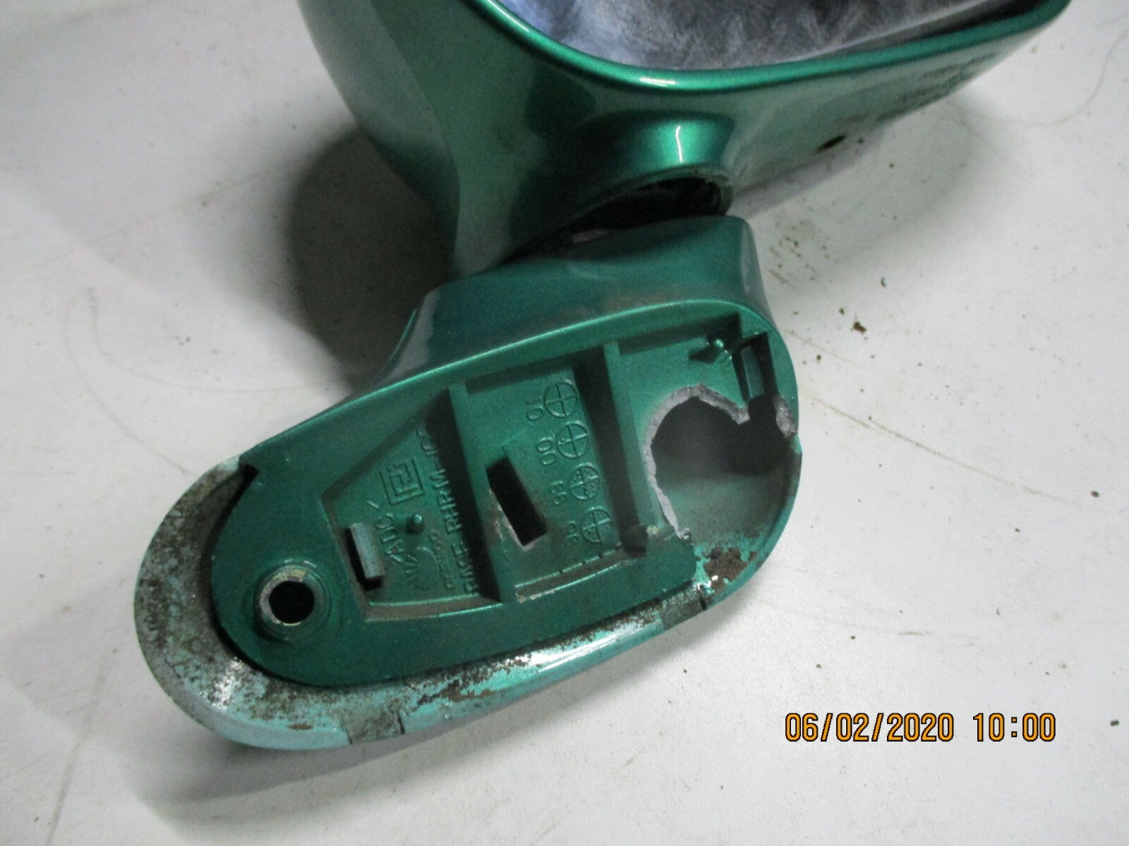 DAEWOO MATIZ 2004 OS DRIVER SIDE MANUAL DOOR WING MIRROR IN GREEN
