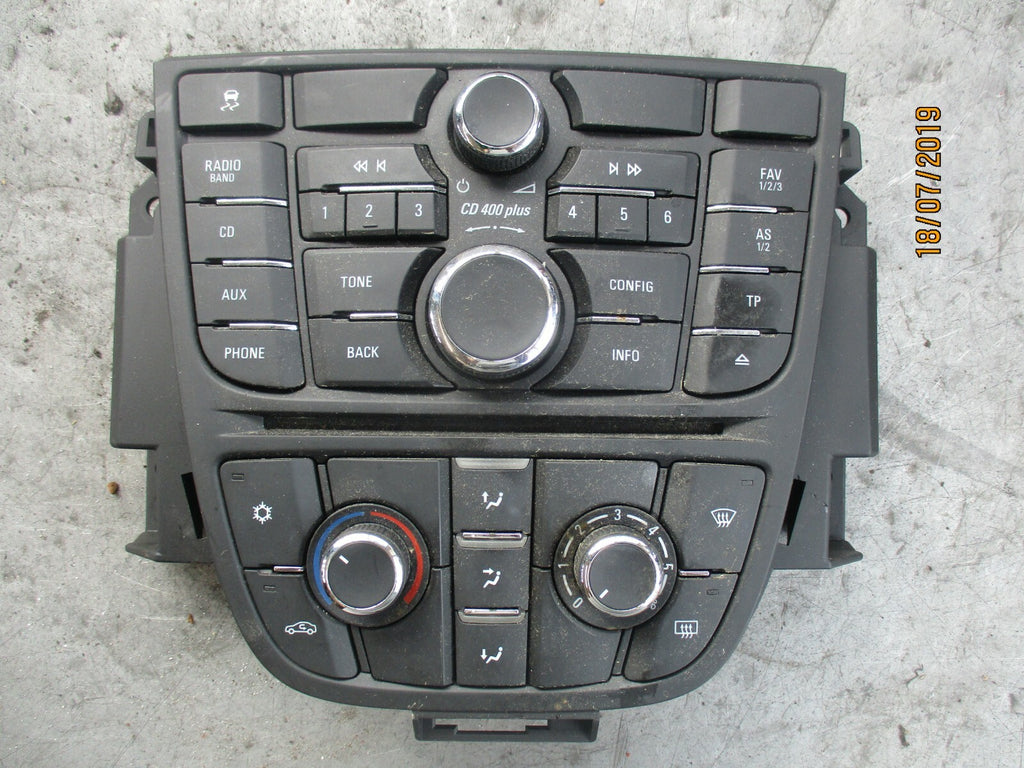 VAUXHALL ASTRA J HEATER AC CLIMATE AND STEREO RADIO CONTROL PANEL 13435154