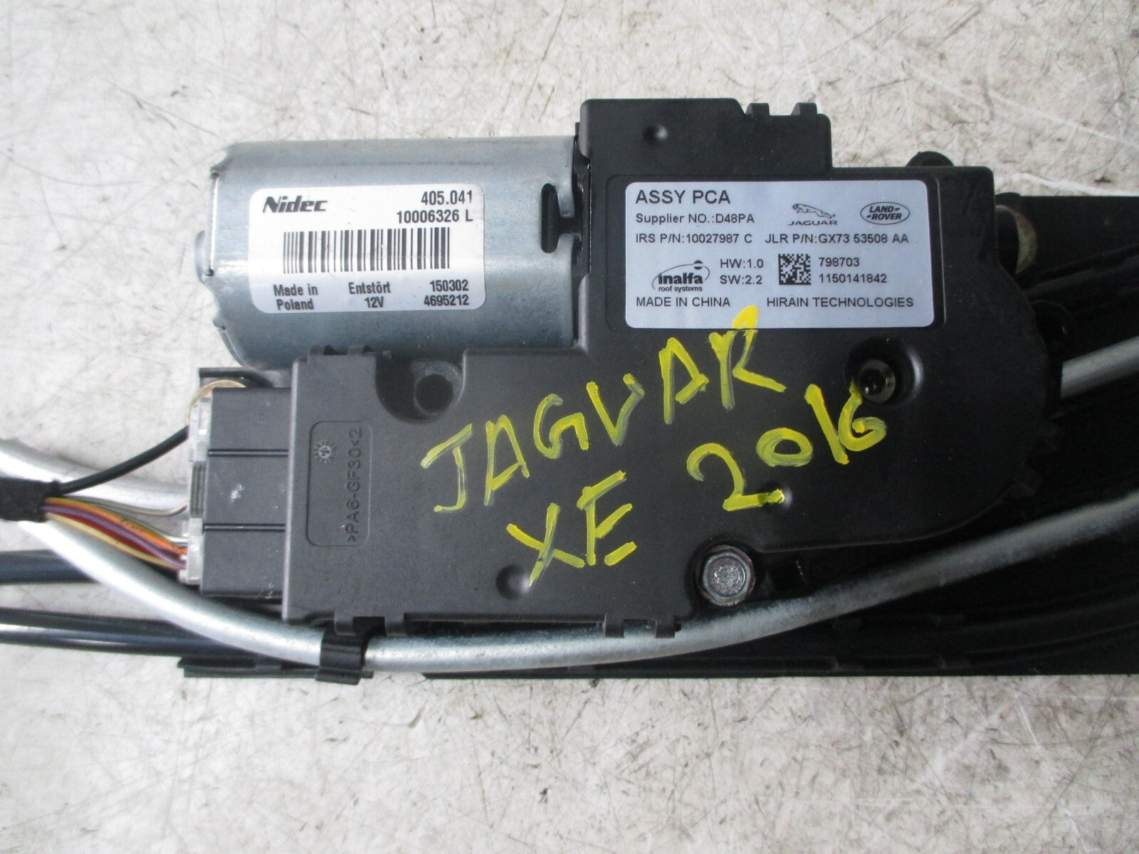 JAGUAR XE X760 2016 PANORAMIC SUNROOF MOTOR GX7353508AA