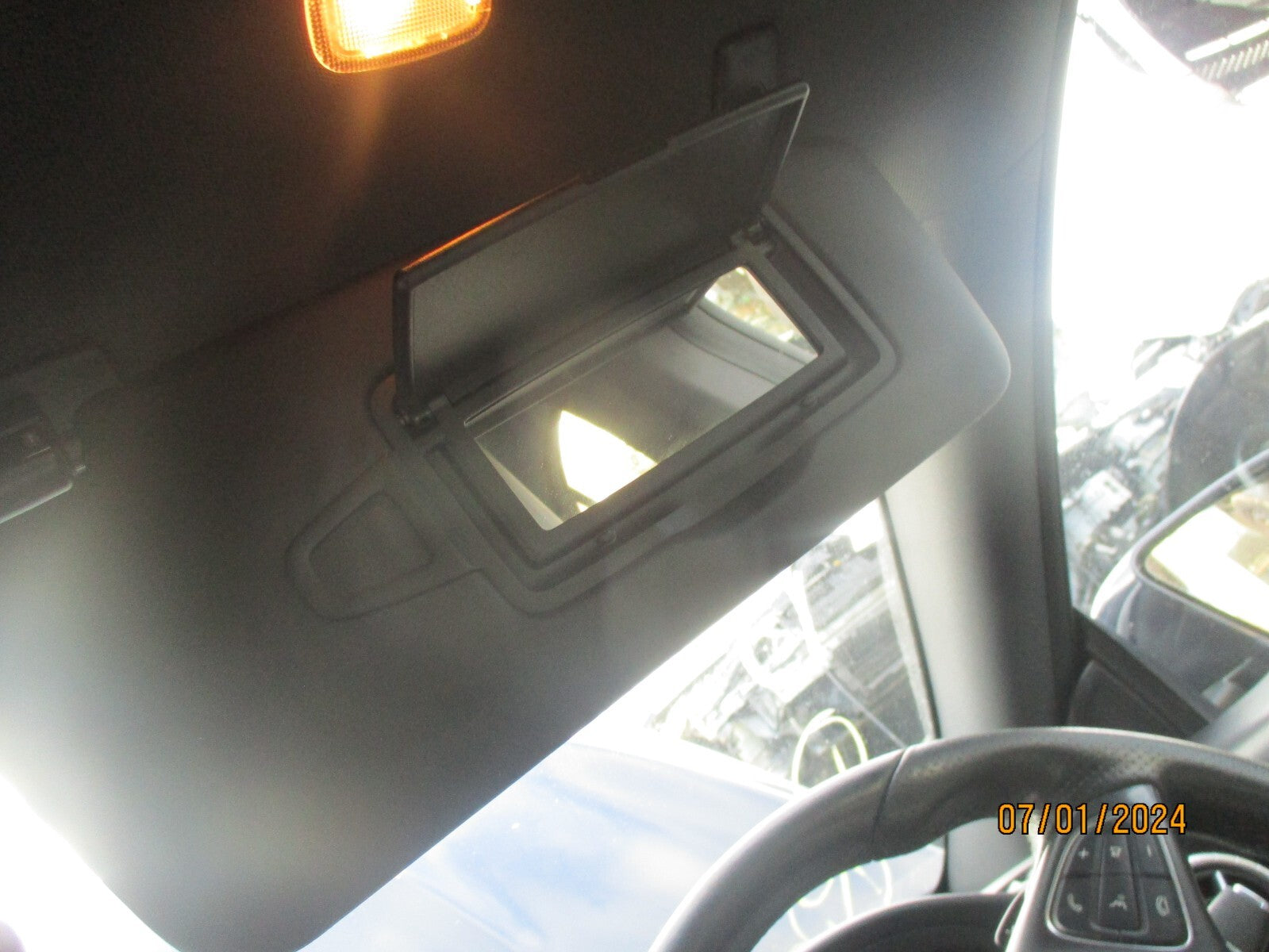 MERCEDES BENZ CLA 2016 C117 OSF FRONT INTERIOR DRIVER SIDE SUN VISOR BLACK
