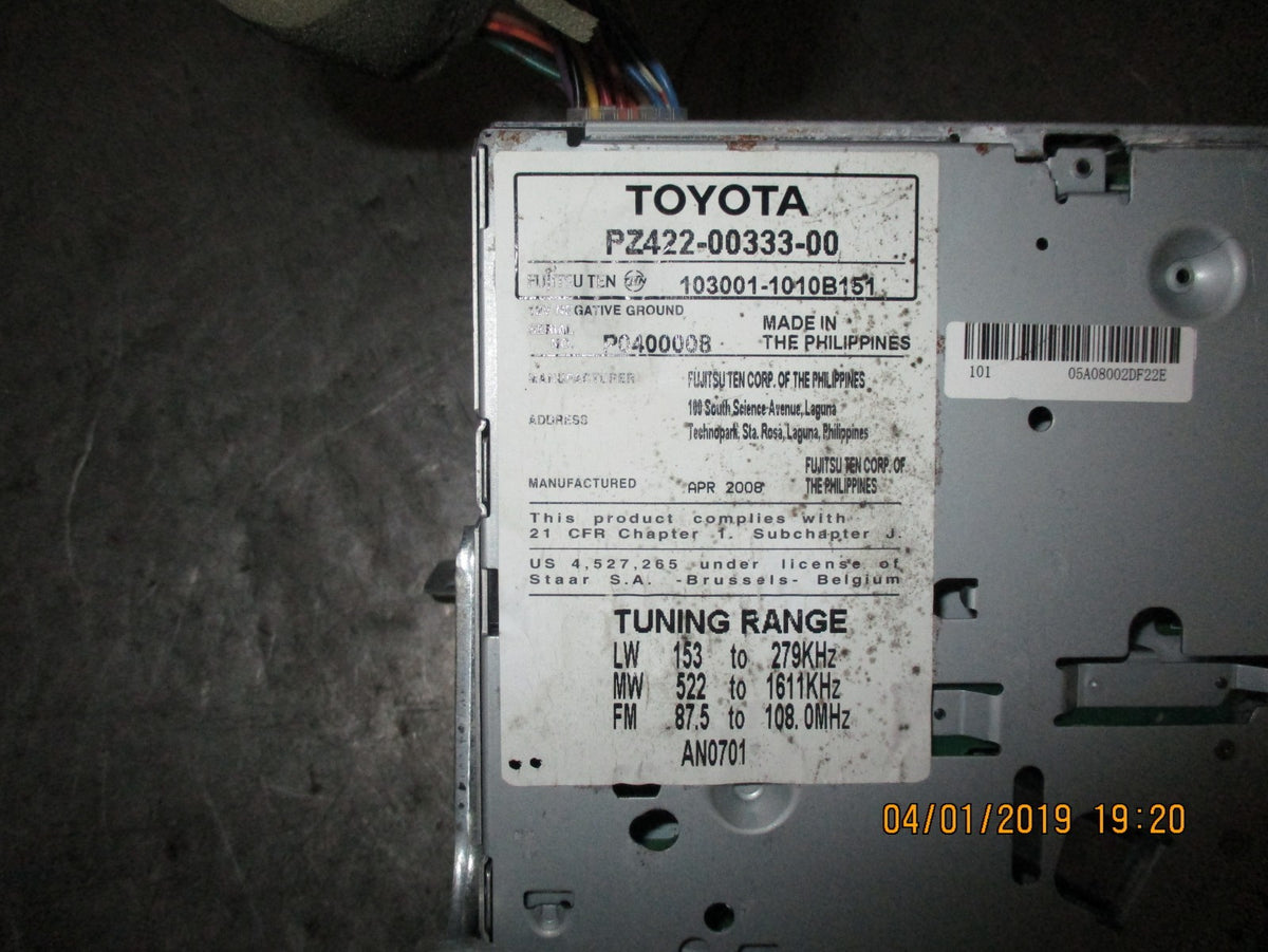 TOYOTA YARIS MK2 SAT NAV STERO HEAD UNIT