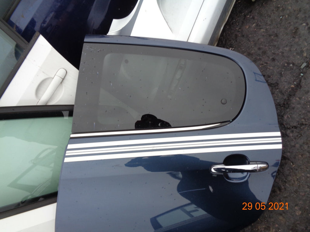 PEUGEOT 108 2018 NSR PASSENGER SIDE REAR DOOR BLUE WHITE STRIP GLASS WINDOW