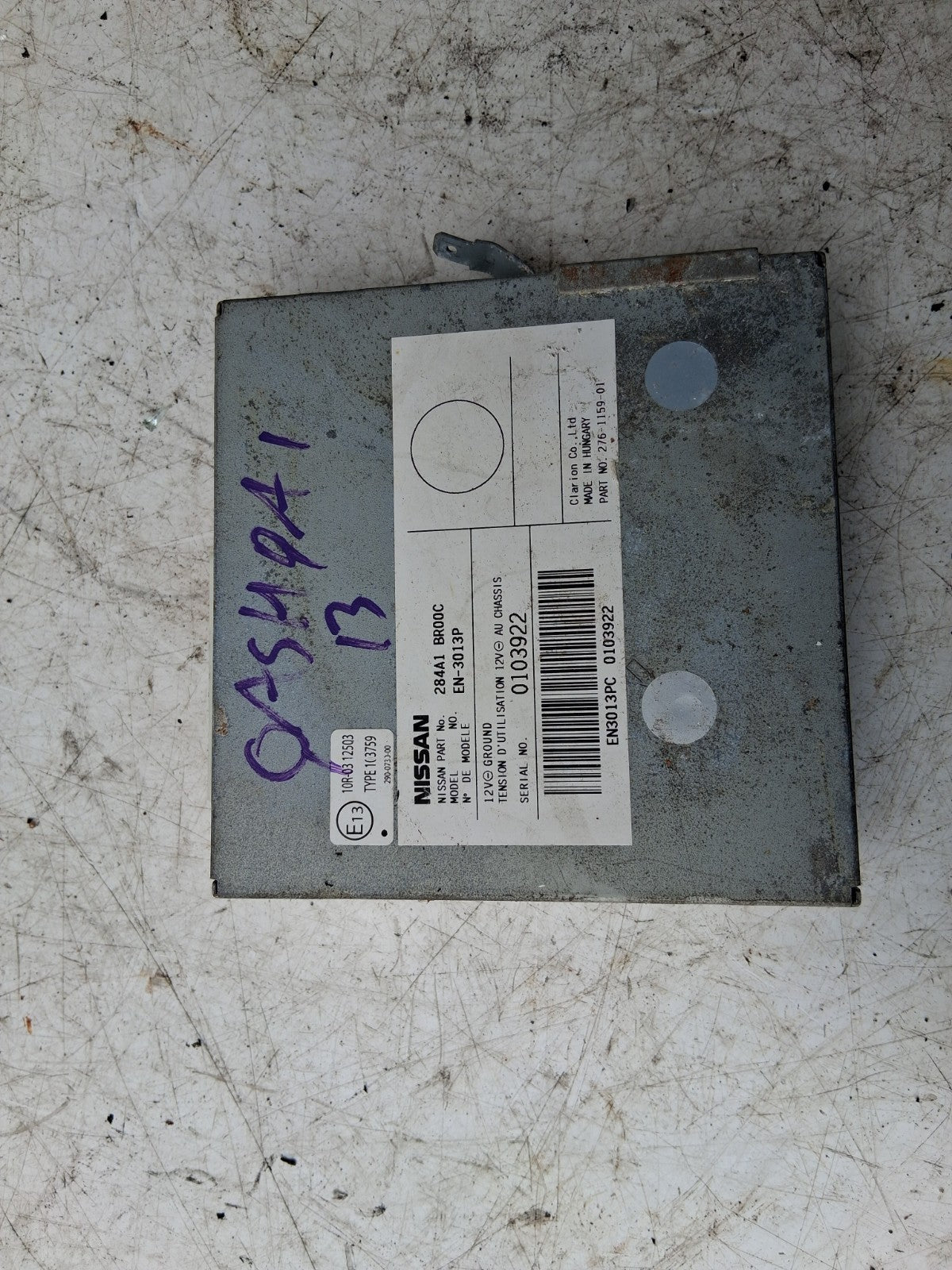 2013 NISSAN QASHQAI J10 CAMERA CONTROL MODULE ECU 284A1BR00C
