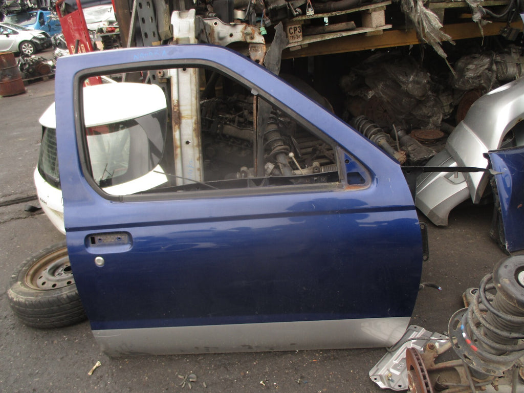 2002 NISSAN NAVARA D22 OSF DRIVER SIDE FRONT RIGHT BARE DOOR BLUE