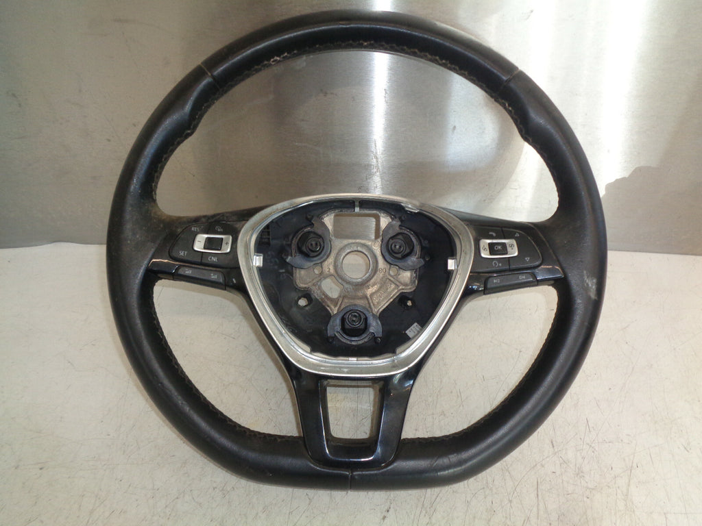 VW VOLKSWAGEN POLO 2016 3 SPOKE MULTIFUNCTION LEATHER STEERING WHEEL 6C0419091F
