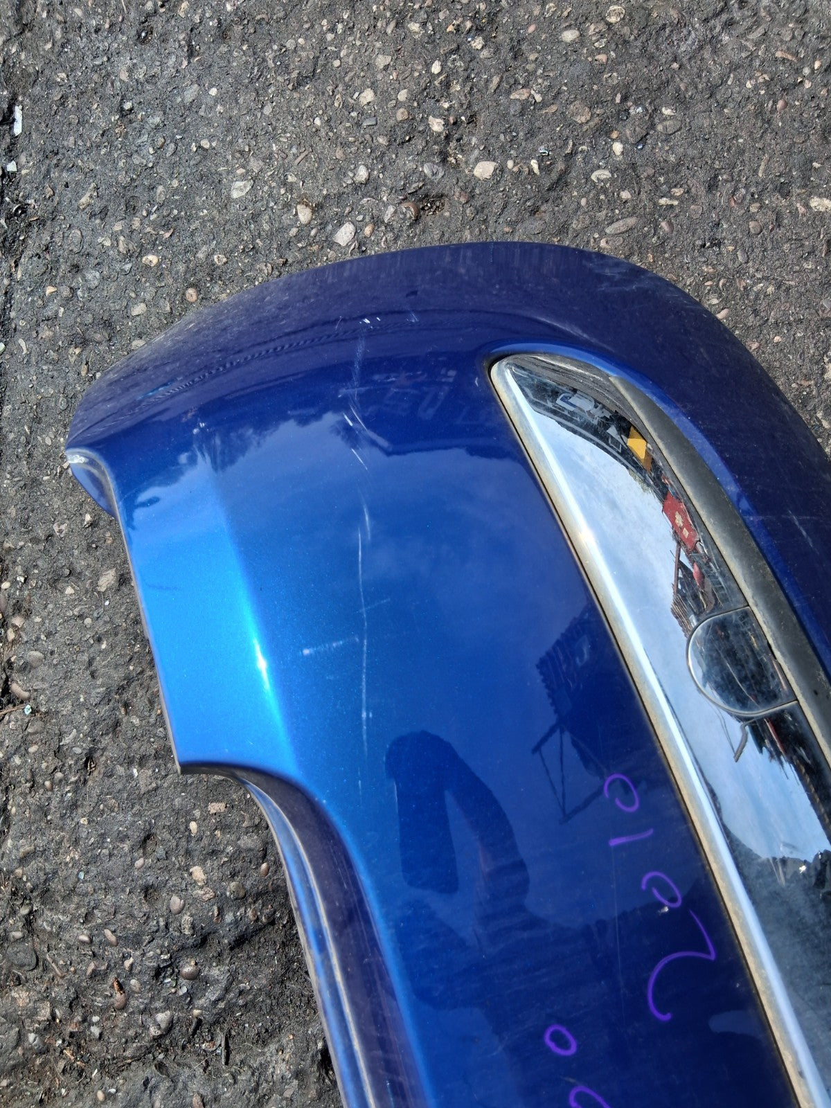 2010 FIAT 500 LOUNGE MK1 COMPLETE REAR BUMPER BLUE MAGNETICO 599/A