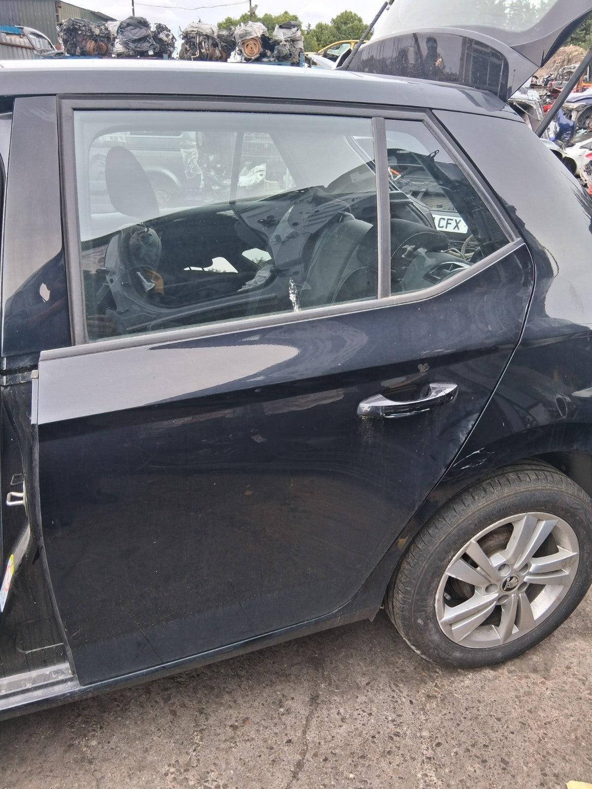 2020 SKODA FABIA MK3 NJ HATCHBACK NSR PASSENGER SIDE REAR LEFT BARE DOOR BLACK