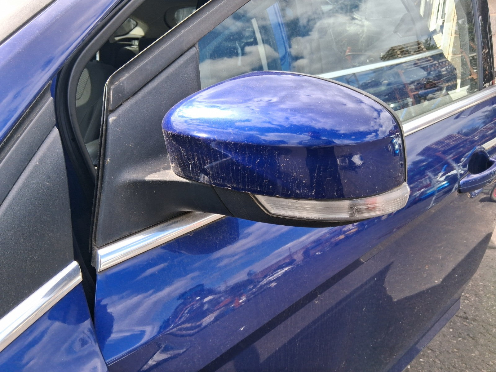 2015 FORD FOCUS MK3 HATCH NS PASSENGER SIDE WING MIRROR DEEP IMPACT BLUE MET HF