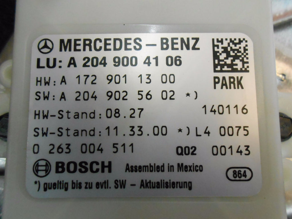 MERCEDES C CLASS S204 2013 NS PASSNEGER SIDE FLOOR PANEL & PDC PARKING ECU