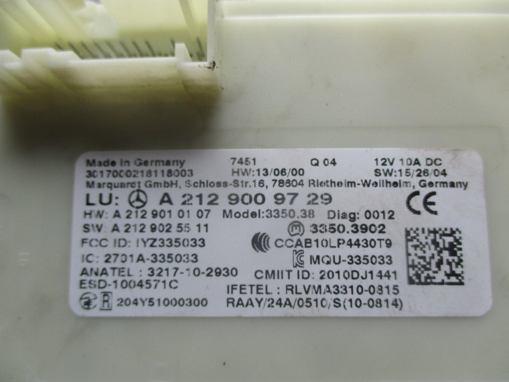 MERCEDES A CLASS 2014 KEYLESS CONTROL MODULE A2129009729