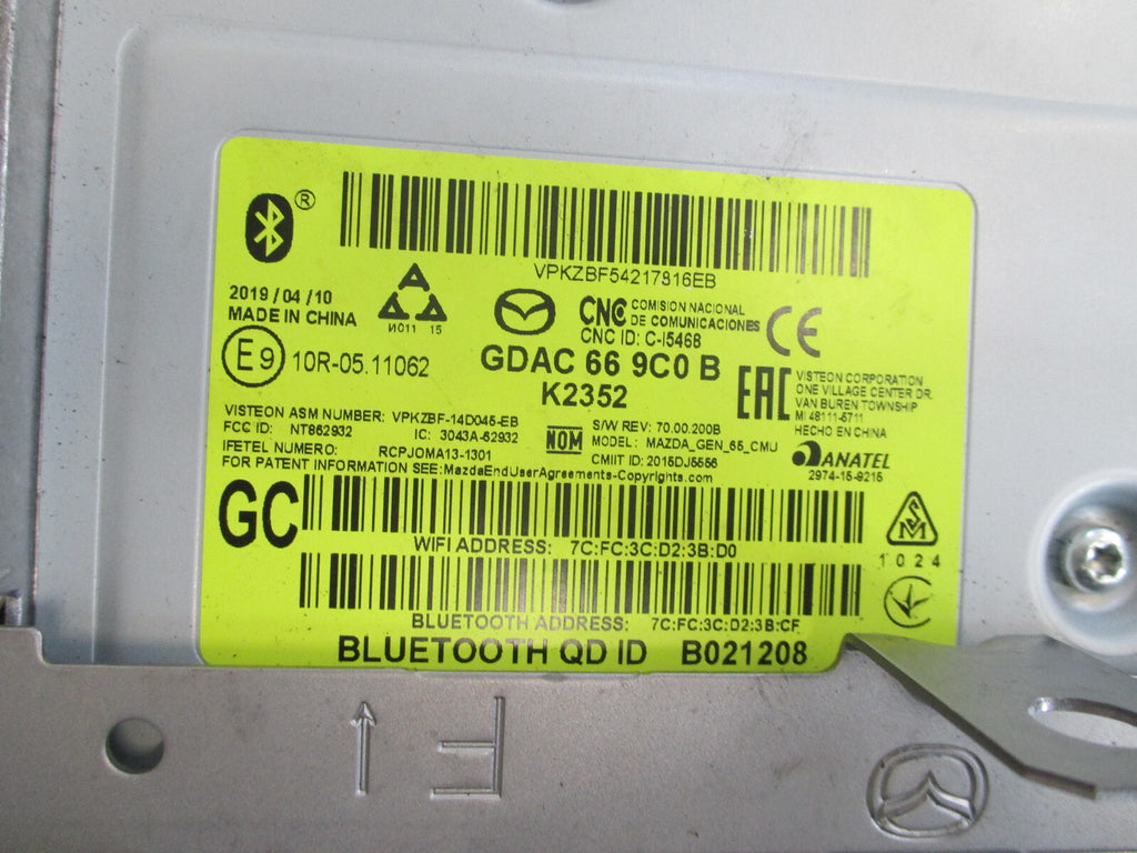 MAZDA 3 MAZDA 6 2021 BLUETOOTH ECU MODULE UNIT GDAC669C0B