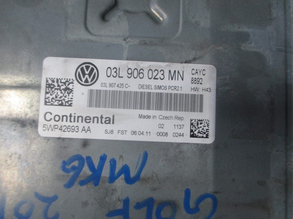 VW VOLKSWAGEN GOLF MK6 2010 1.6 DIESEL ECU ENGINE CONTROL MODULE 03L906023MN