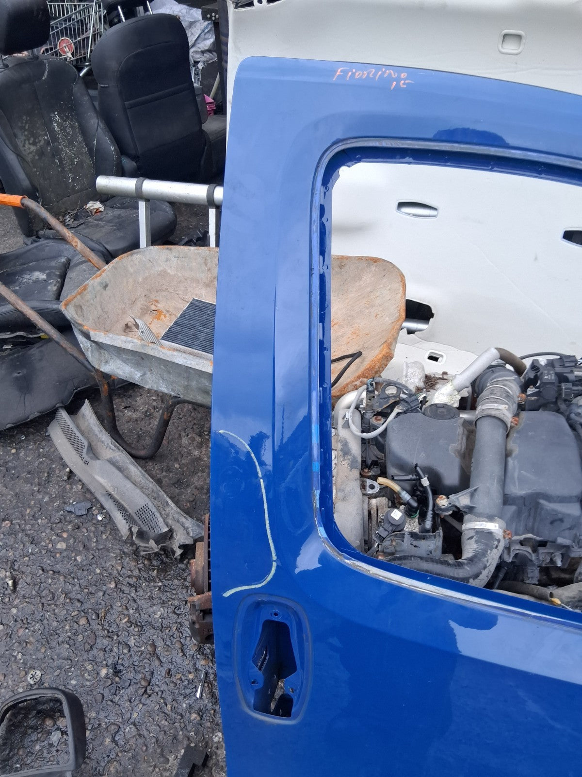 2016 FIAT FIORINO OSF DRIVER SIDE FRONT RIGHT BARE DOOR BLUE