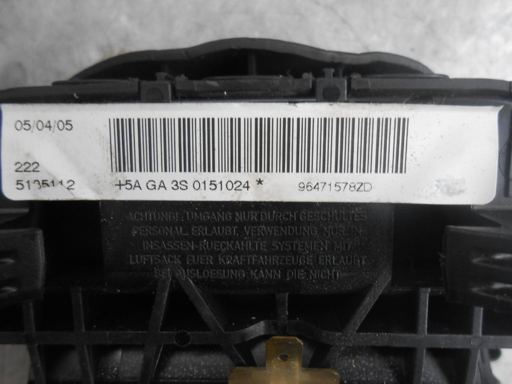 CITROEN C4 LA (MK1) COUPE 2004 OS DRIVER SIDE STEERING WHEEL AIR BAG 96471578ZD