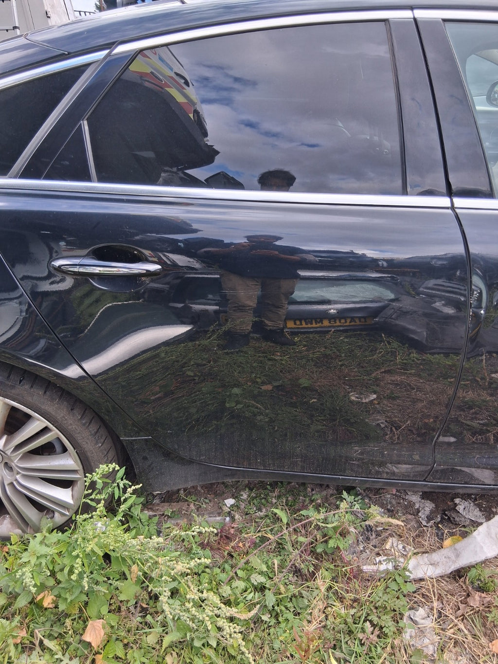 2012 JAGUAR XJ X351 OSR DRIVER SIDE REAR RIGHT BARE DOOR MIDNIGHT BLACK MET PEF