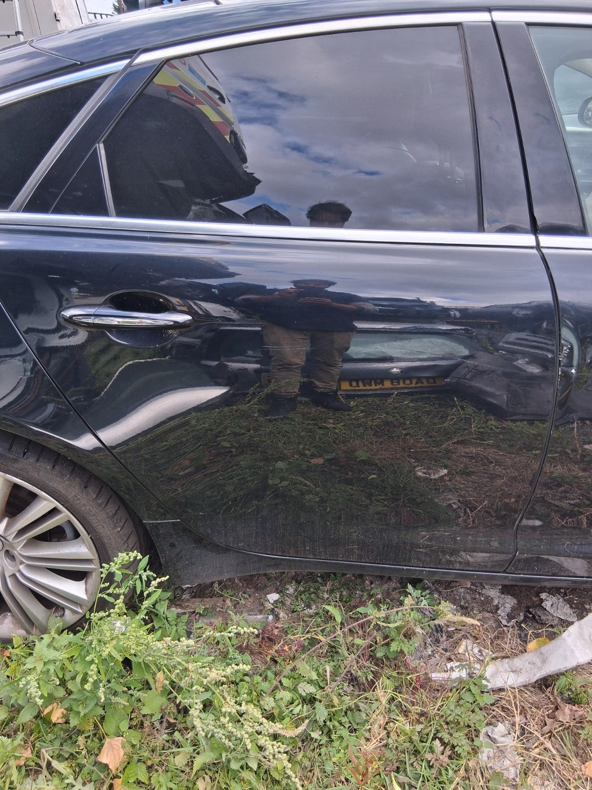 2012 JAGUAR XJ X351 OSR DRIVER SIDE REAR RIGHT BARE DOOR MIDNIGHT BLACK MET PEF