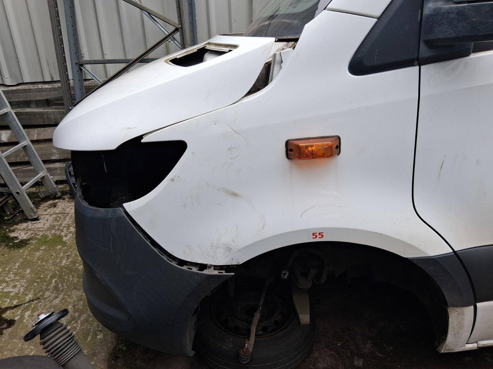 2018 MERCEDES BENZ SPRINTER W907 NSF PASSENGER SIDE FRONT LEFT WING PANEL WHITE