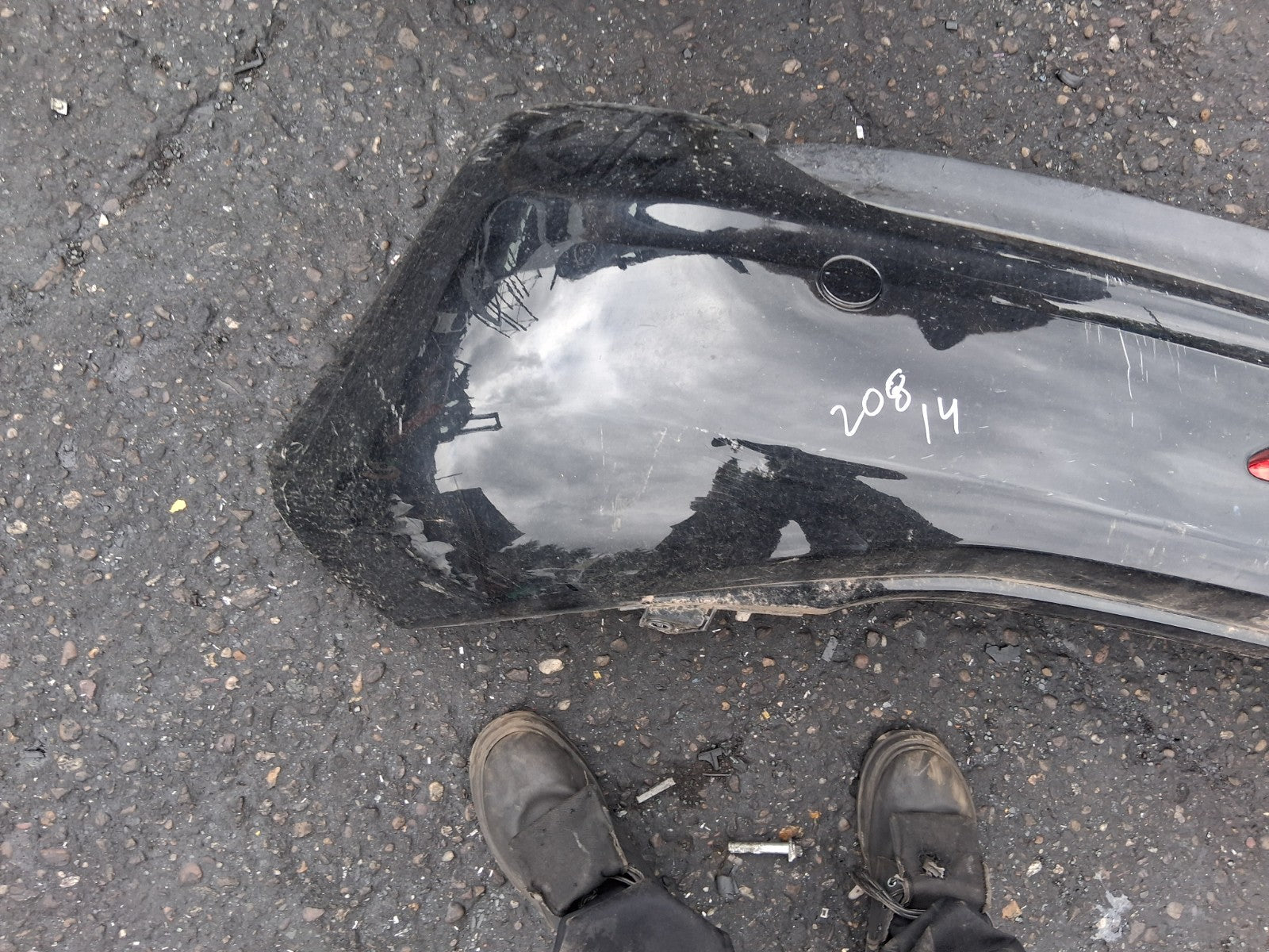 2014 PEUGEOT 208 COMPLETE REAR BUMPER PEARL BLACK KTV