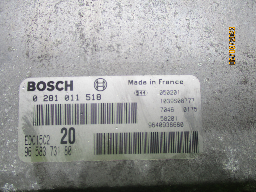 CITROEN PICASSO 2005 ECU ENGINE CONTROL UNIT 9658373180