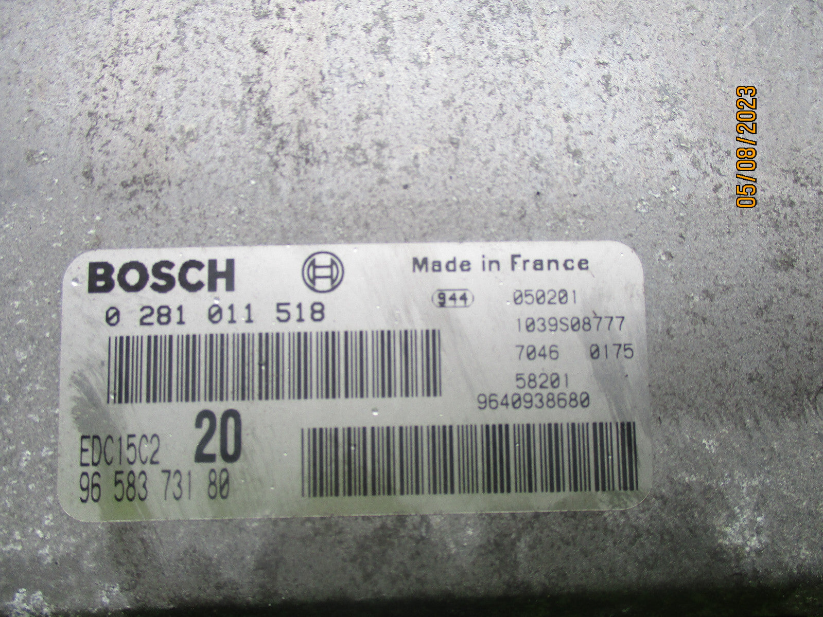 CITROEN PICASSO 2005 ECU ENGINE CONTROL UNIT 9658373180