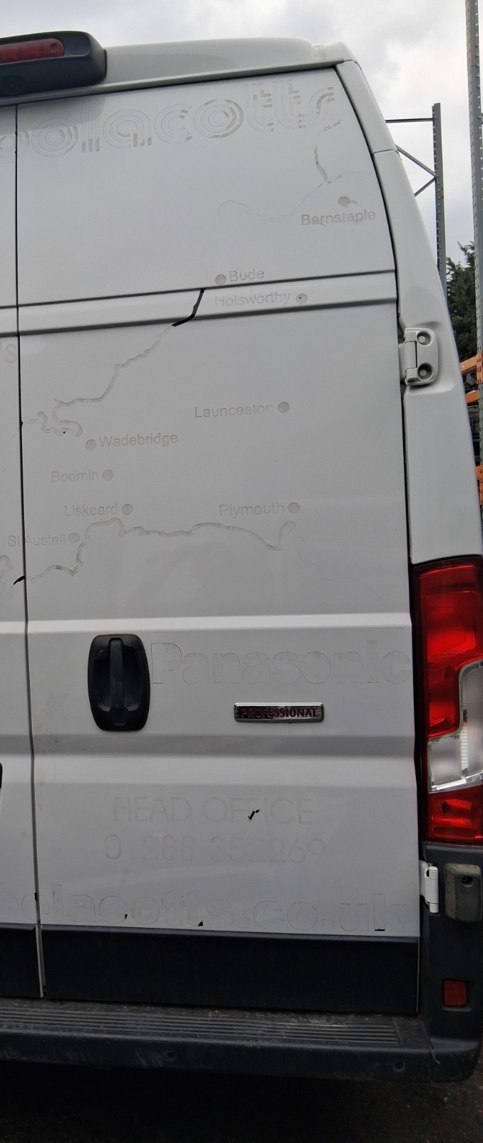 2023 FIAT DUCATO MK3 EXTRA HIGH ROOF OSR DRIVER SIDE REAR BARE DOOR WHITE