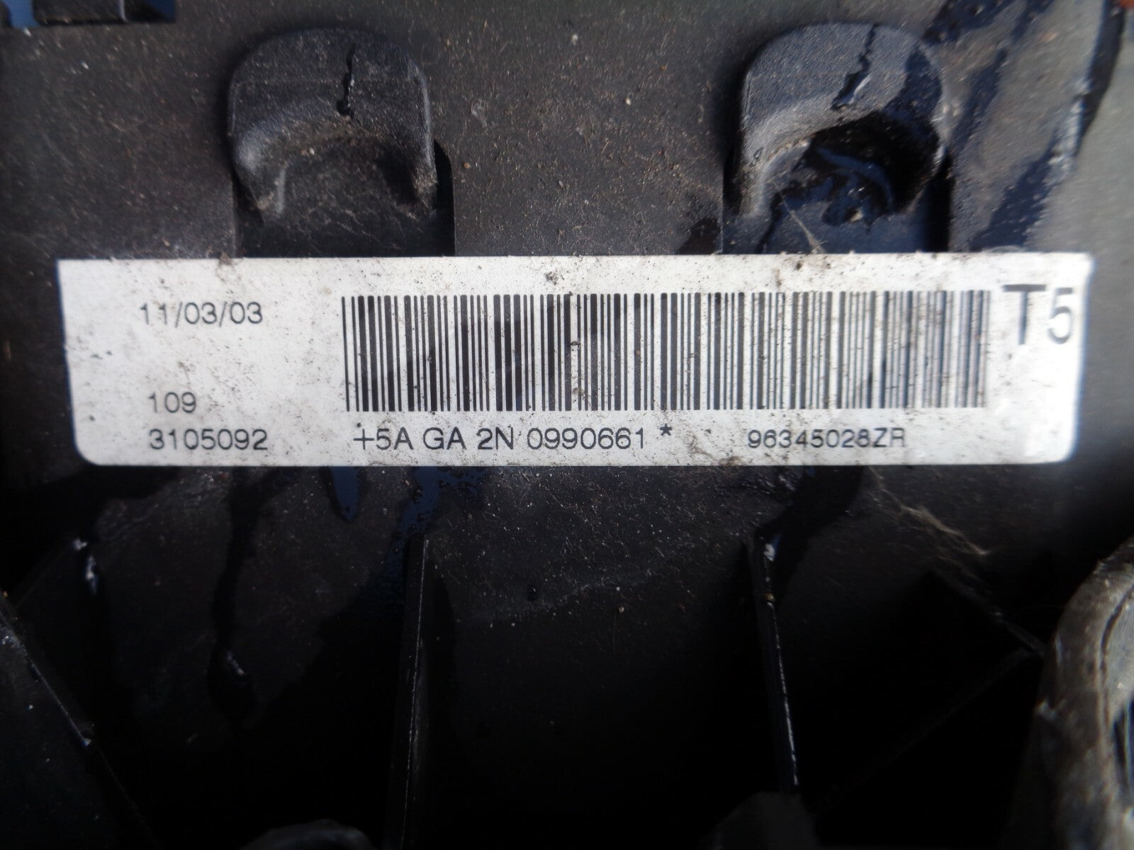 PEUGEOT 307 2004 STEERING WHEEL AIRBAG 96345028ZR