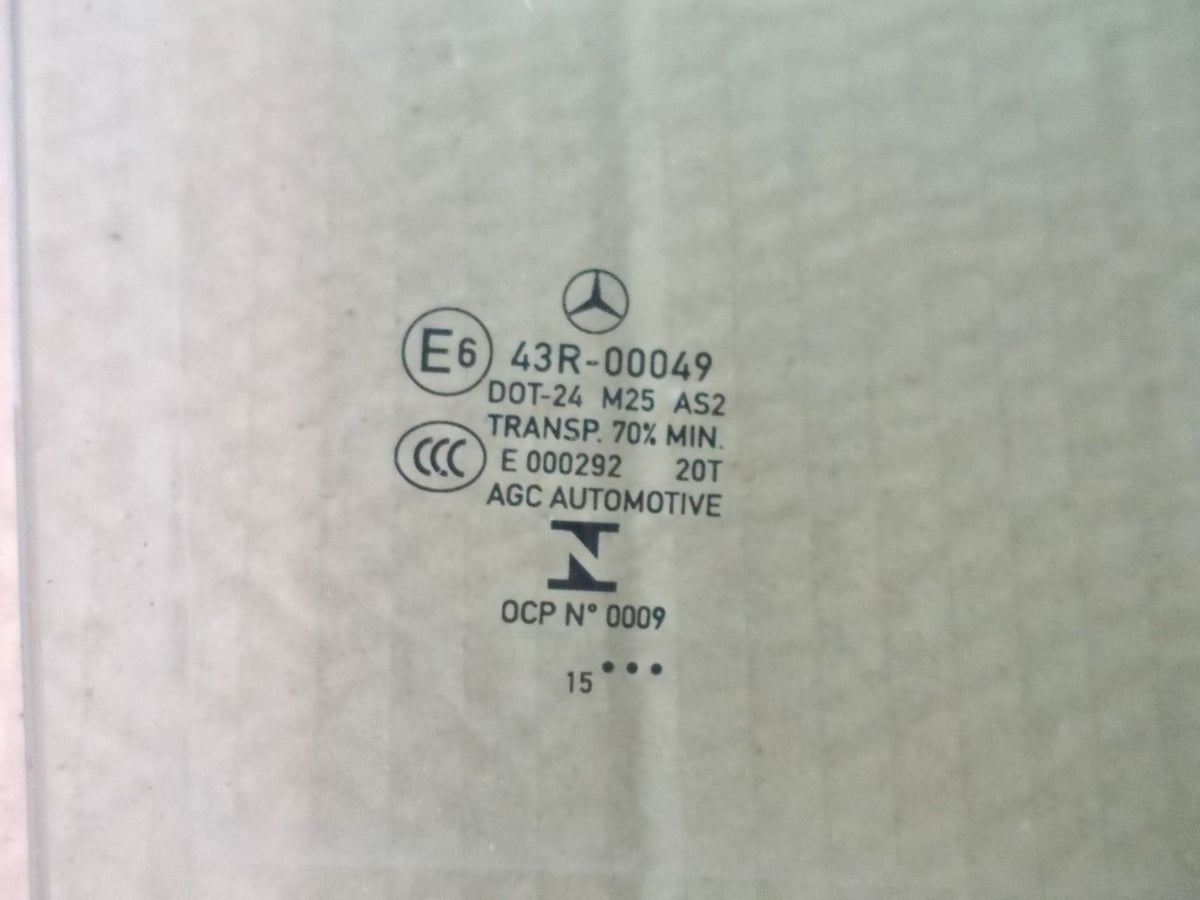 MERCEDES E CLASS W212 2016 OSR DRIVERS SIDE REAR WINDOW GLASS