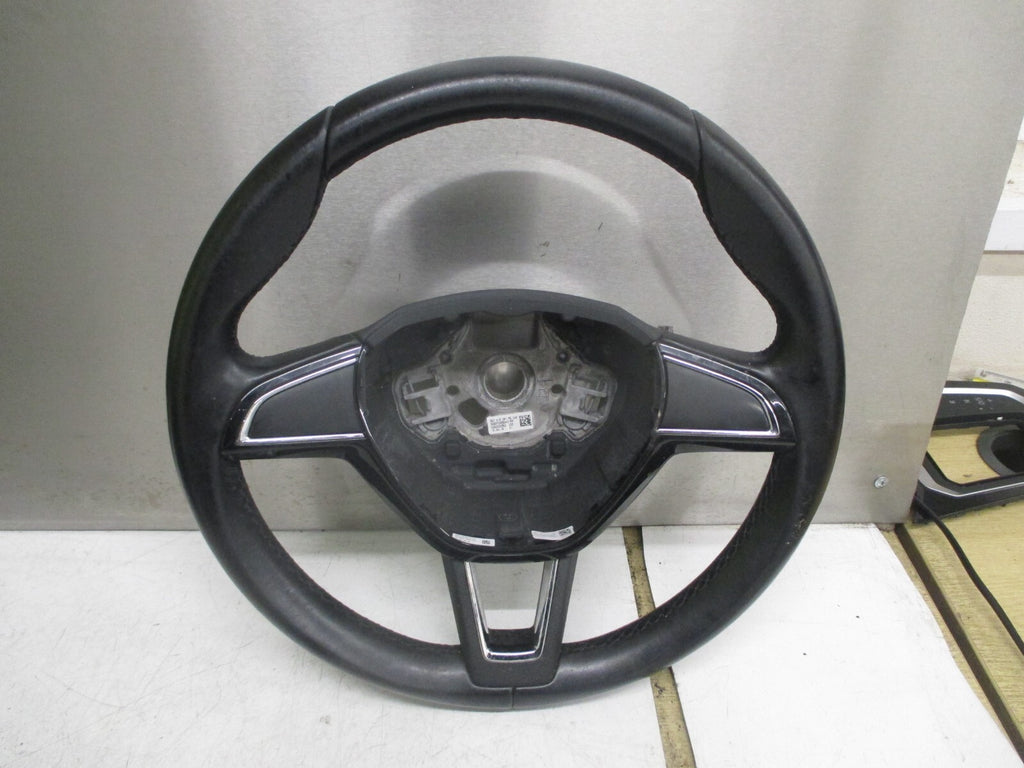 SKODA OCTAVIA MK3 2018 3 SPOKE LEATHER STEERING WHEEL 5E0419091AD