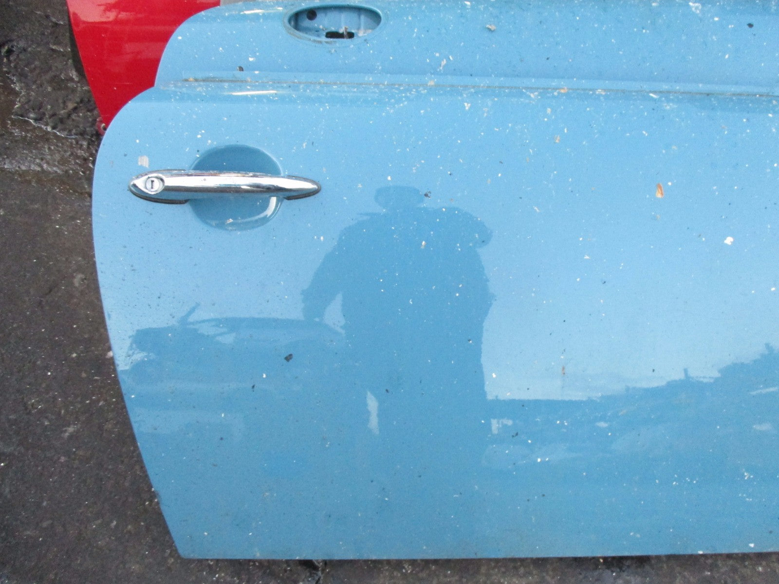 BMW MINI R56 2007 OS DRIVER BARE DOOR SHELL PANEL EXTERIOR HANDLE A74/5 BLUE