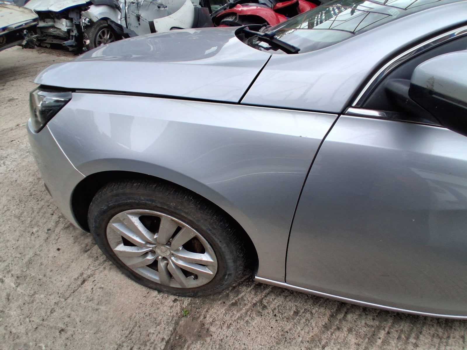 2014 PEUGEOT 308 MK2 NSF PASSENGER SIDE FRONT WING PANEL GRIS ALUMINIUM EZR