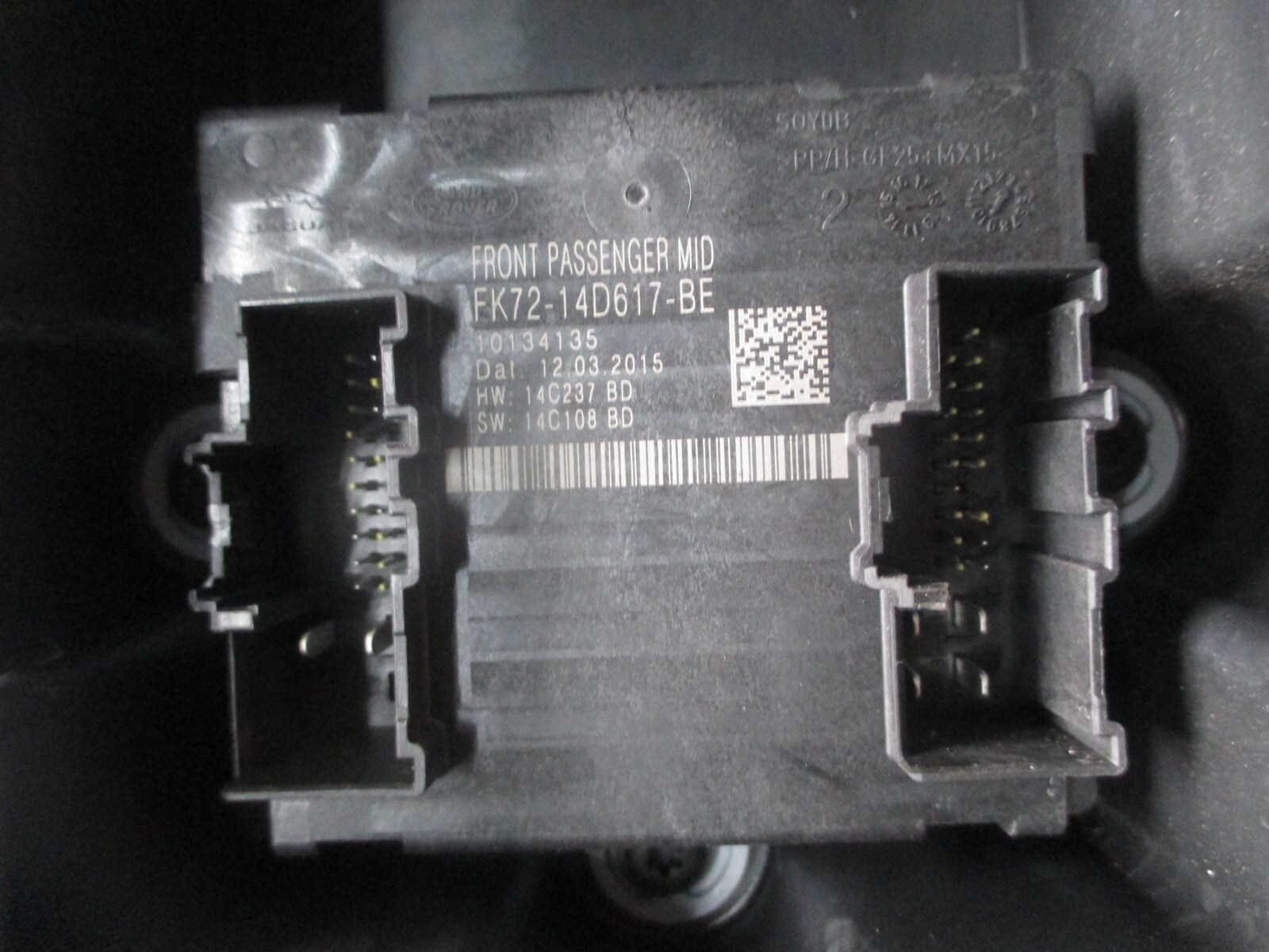 JAGUAR XE 2016 NSR PASSENGER SIDE REAR DOOR CONTROL MODULE FK7214D619BE