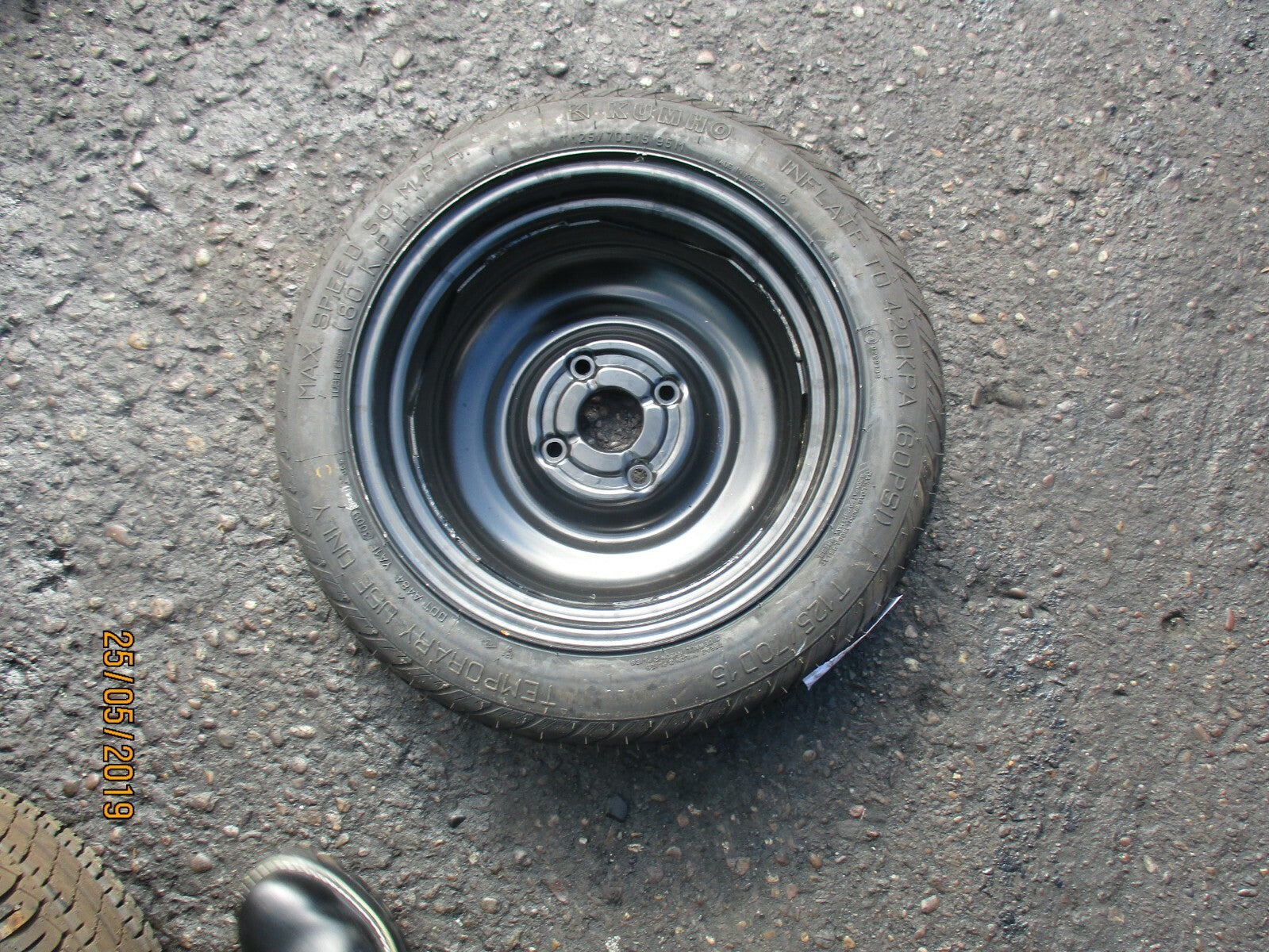 CHEVROLET LACETTI 4 STUD 15 INCH SPACE SAVER WHEEL KUMHO 125/70 R15