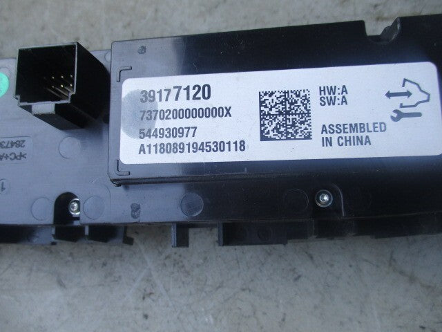 2019 VAUXHALL INSIGNIA CD RADIO HEATER CLIMATE CONTROL PANEL 39177120